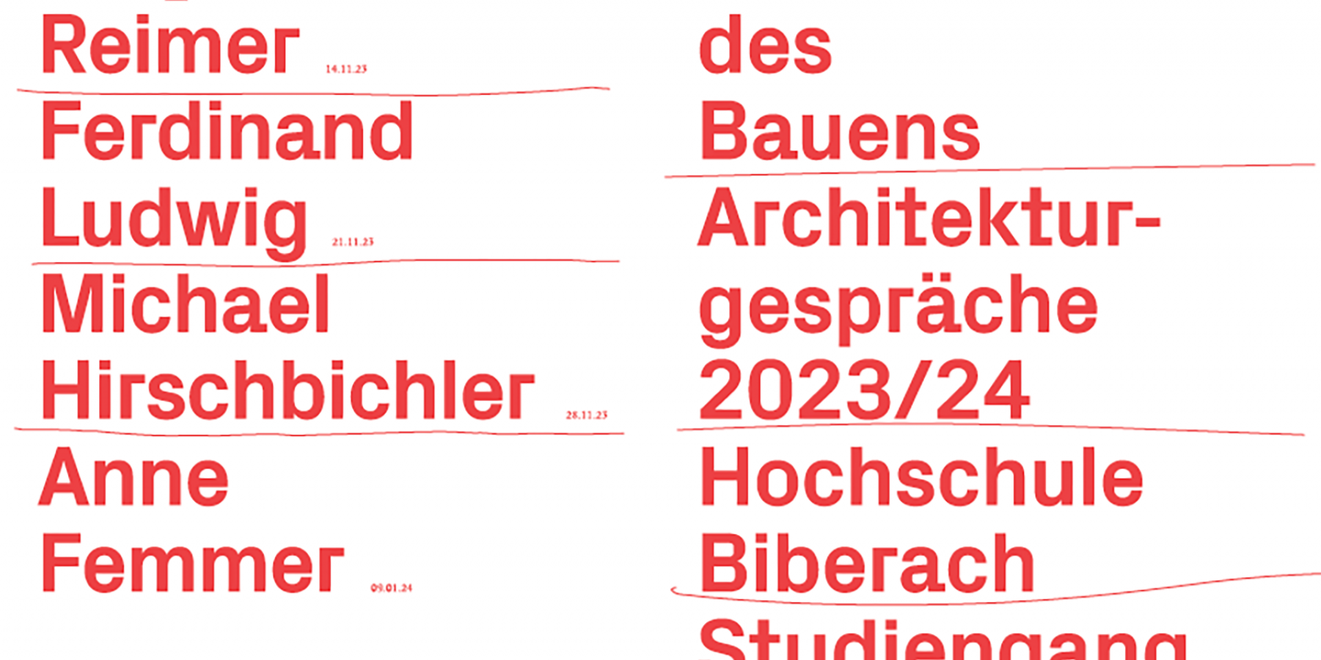 Biberacher Architekturgespräche 2023/24
