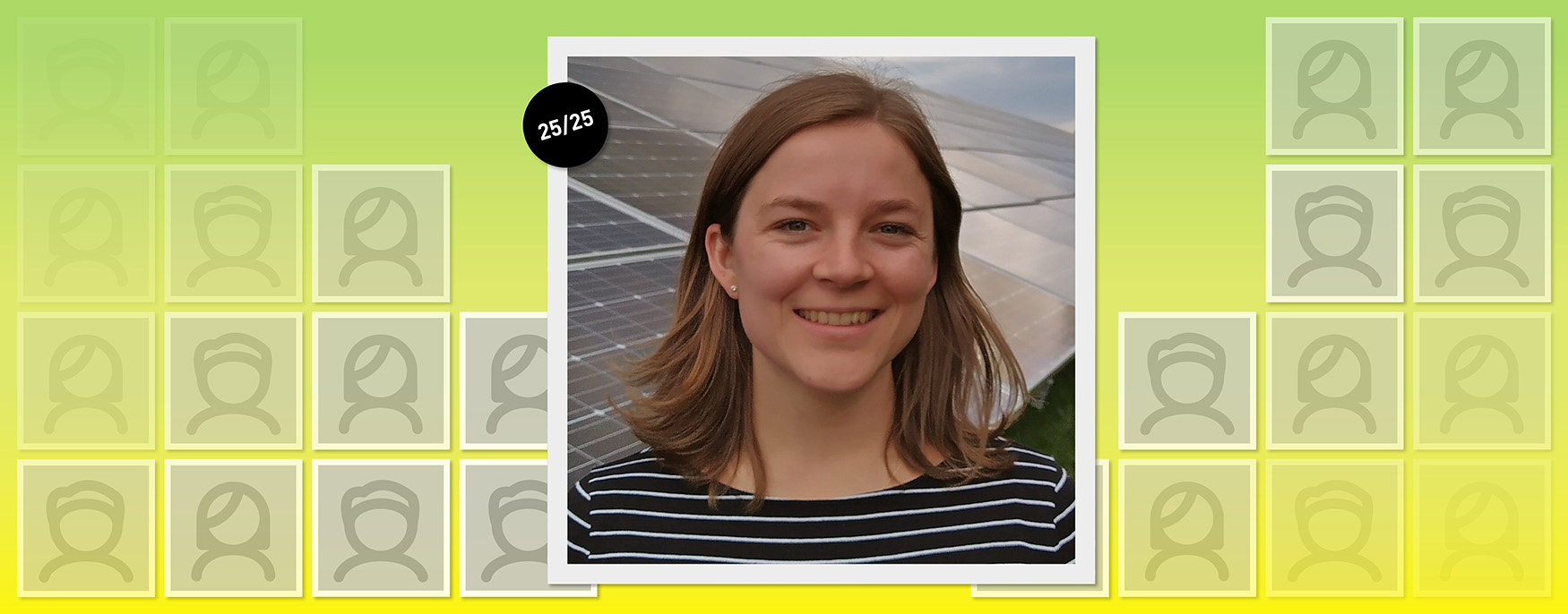 Sophia Bachert im Porträt vor grün-gelbem Hintergrund