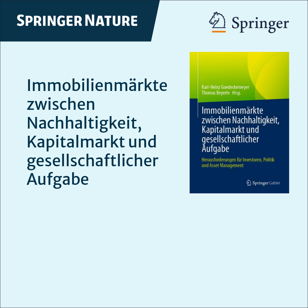 Buchcover Immobilienmärkte zwischen Nachhaltigkeit, Kapitalmarkt und gesellschaftlicher Aufgabe