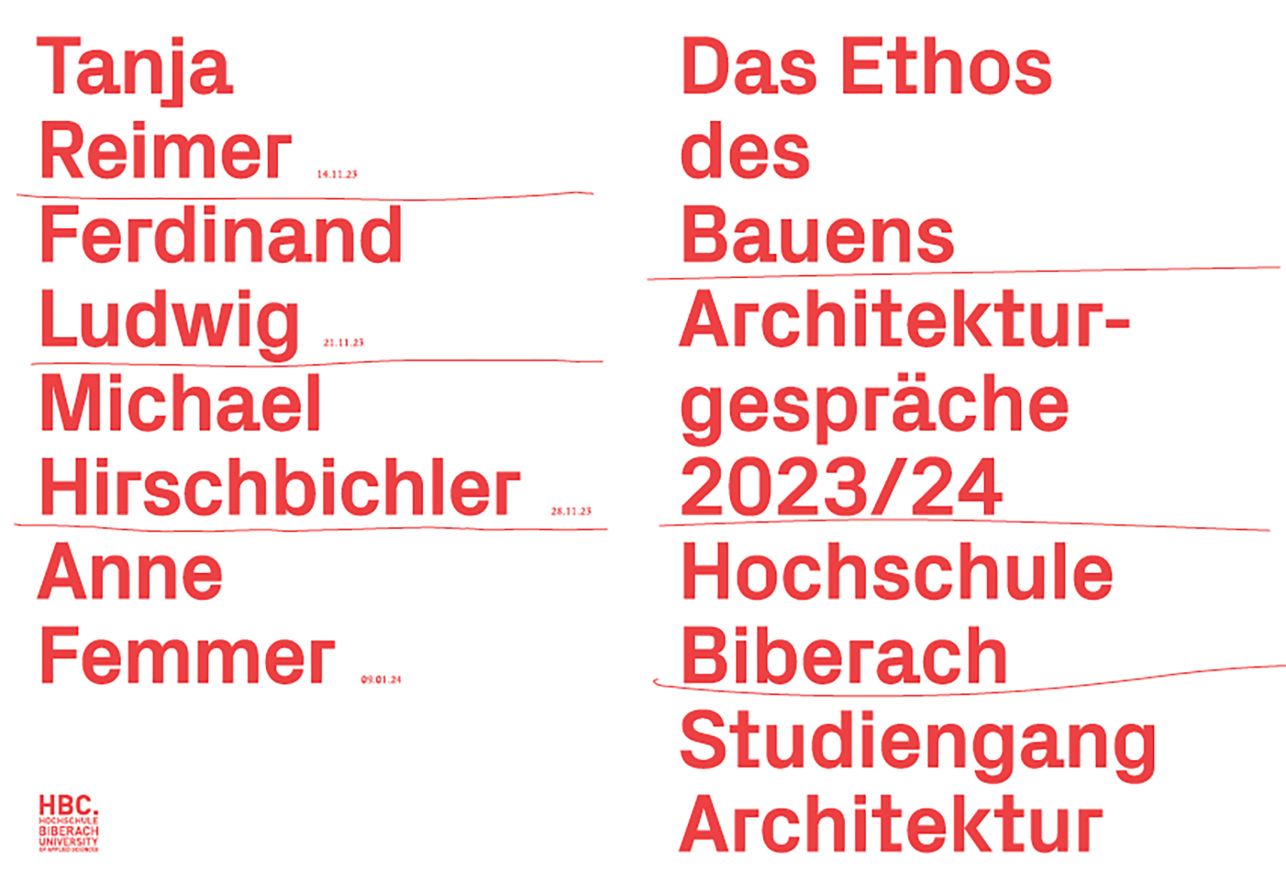 Biberacher Architekturgespräche 2023/24