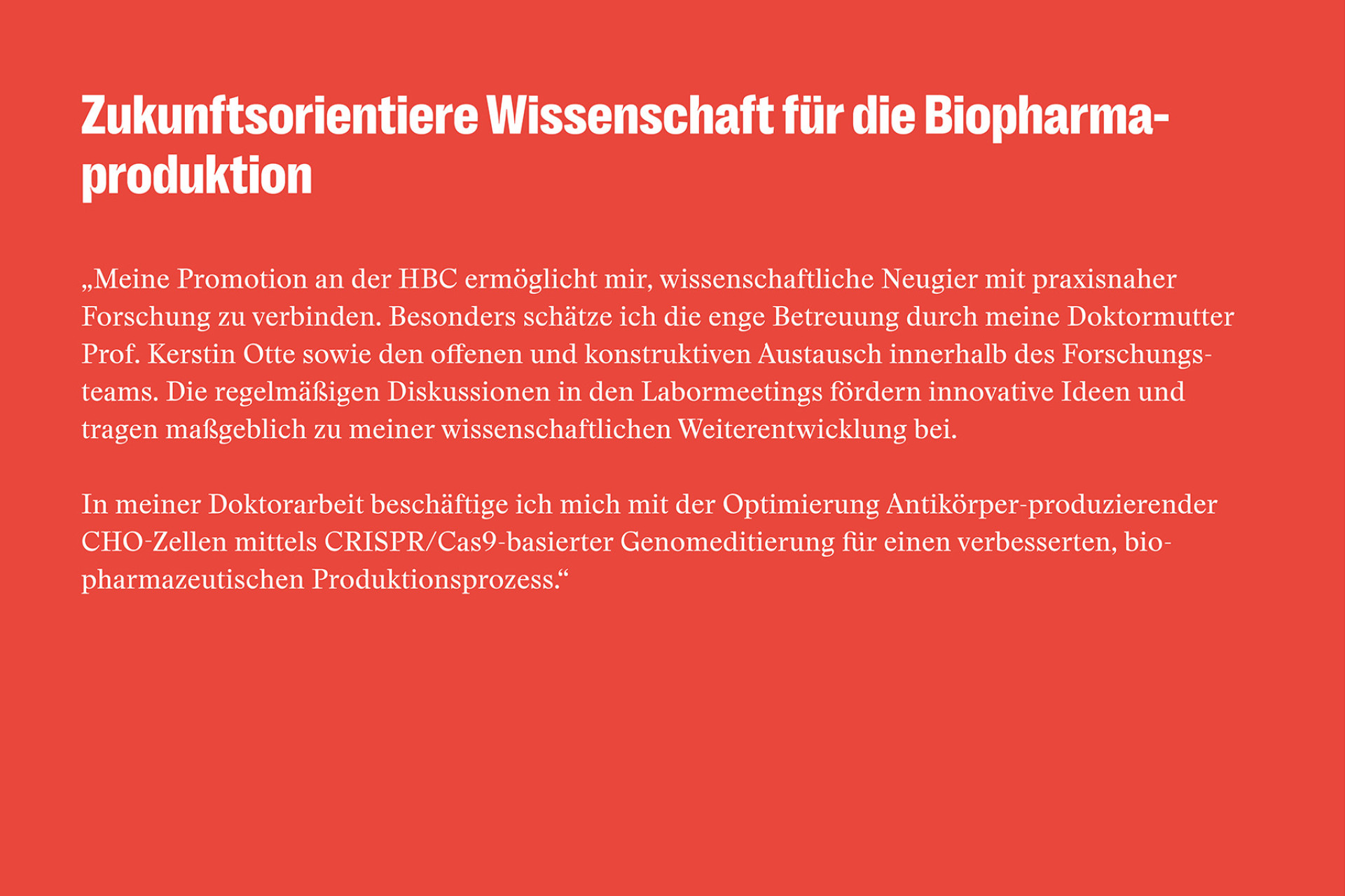 HBC Promovendin: Emely Walker - Statement