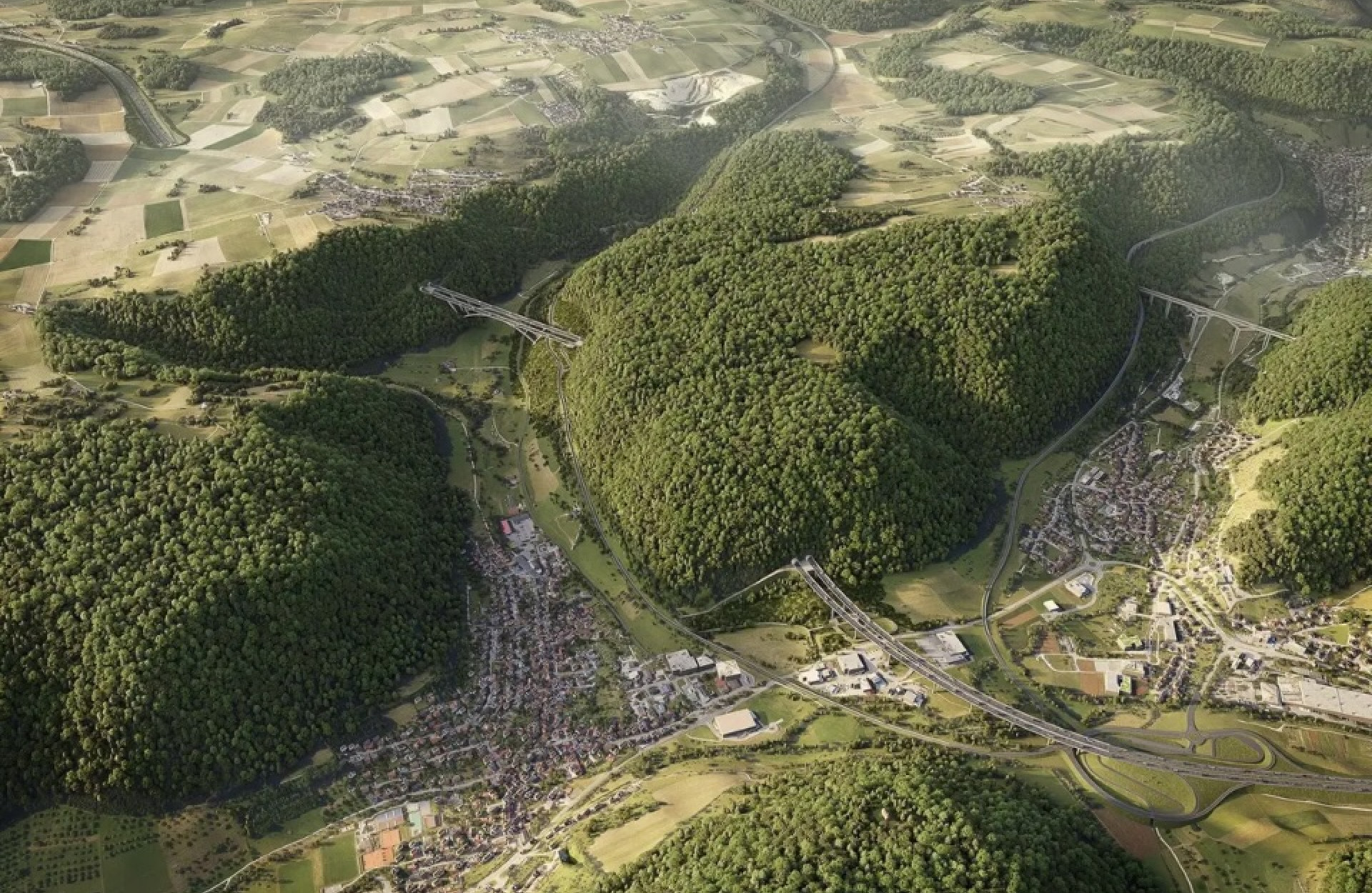 A8 Albaufstieg Simulation von oben 