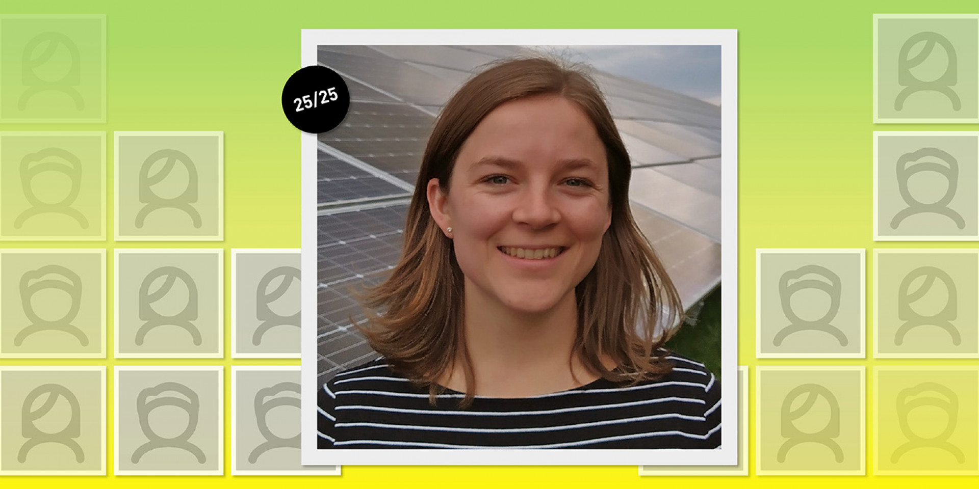 Sophia Bachert im Porträt vor grün-gelbem Hintergrund