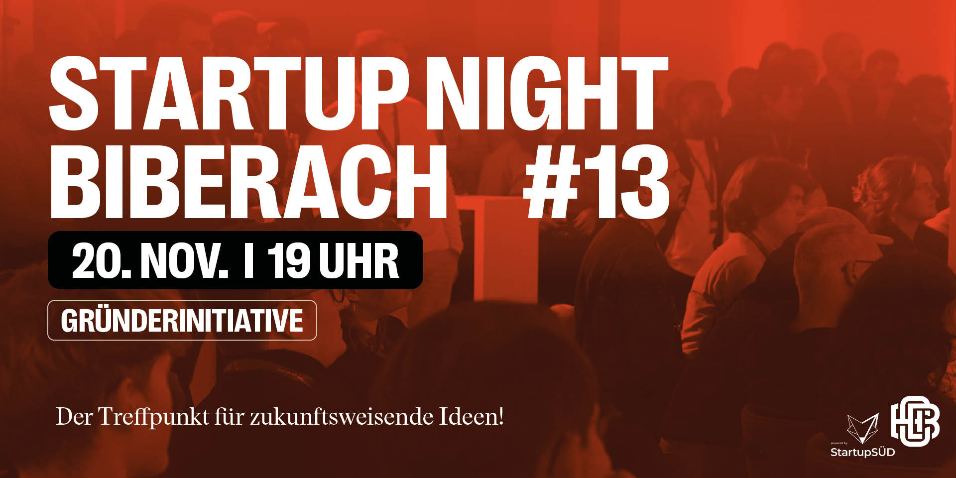 Plakat Startup Night #13 am 20.11. um 19 Uhr an der HBC