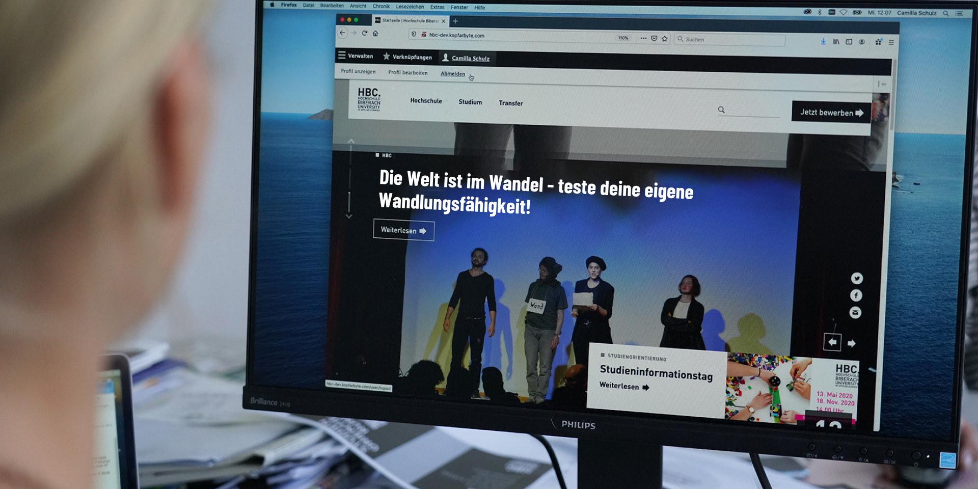 Foto von einer Homepage