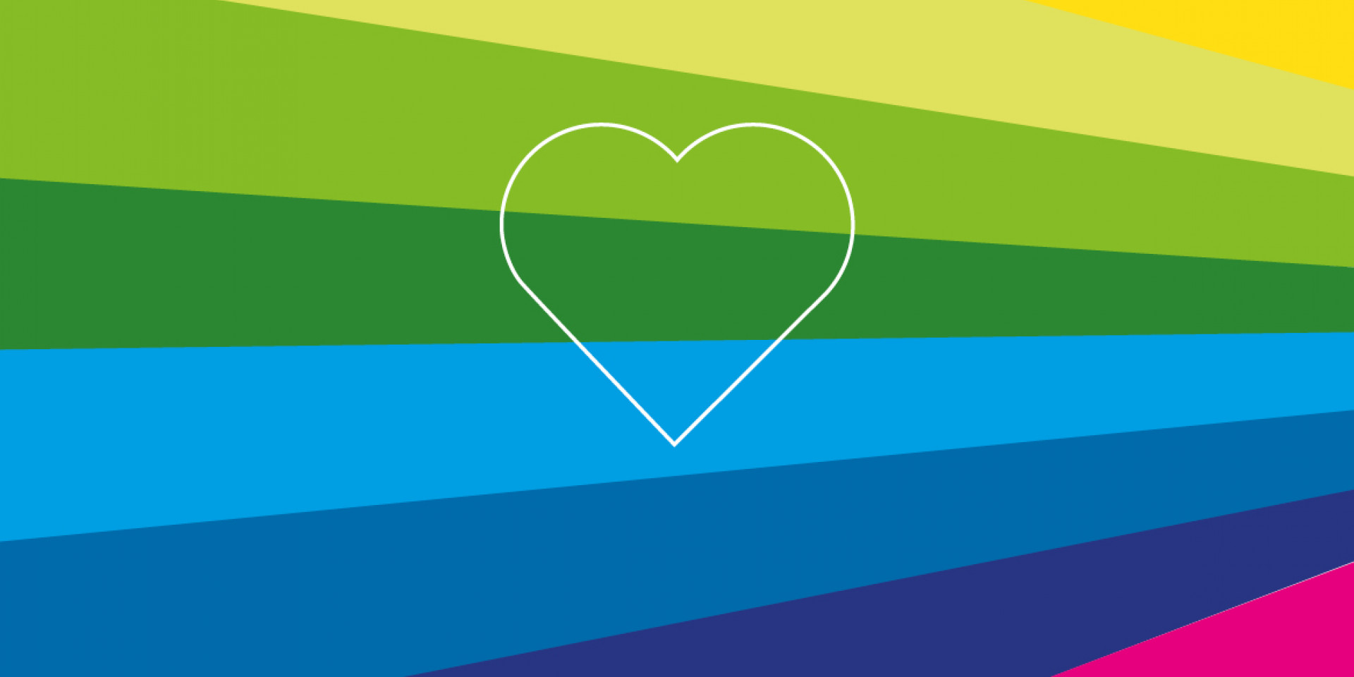 Weißes Herz auf buntem Hintergrund