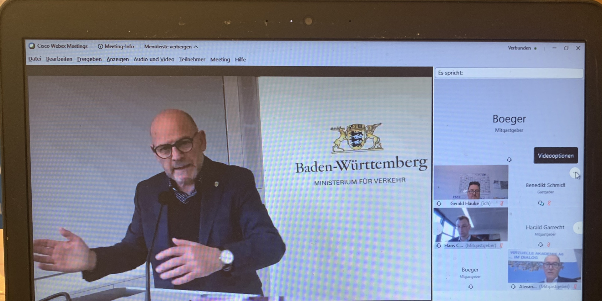 Minister Herrmann bei "Virtuelle Akademie 6"