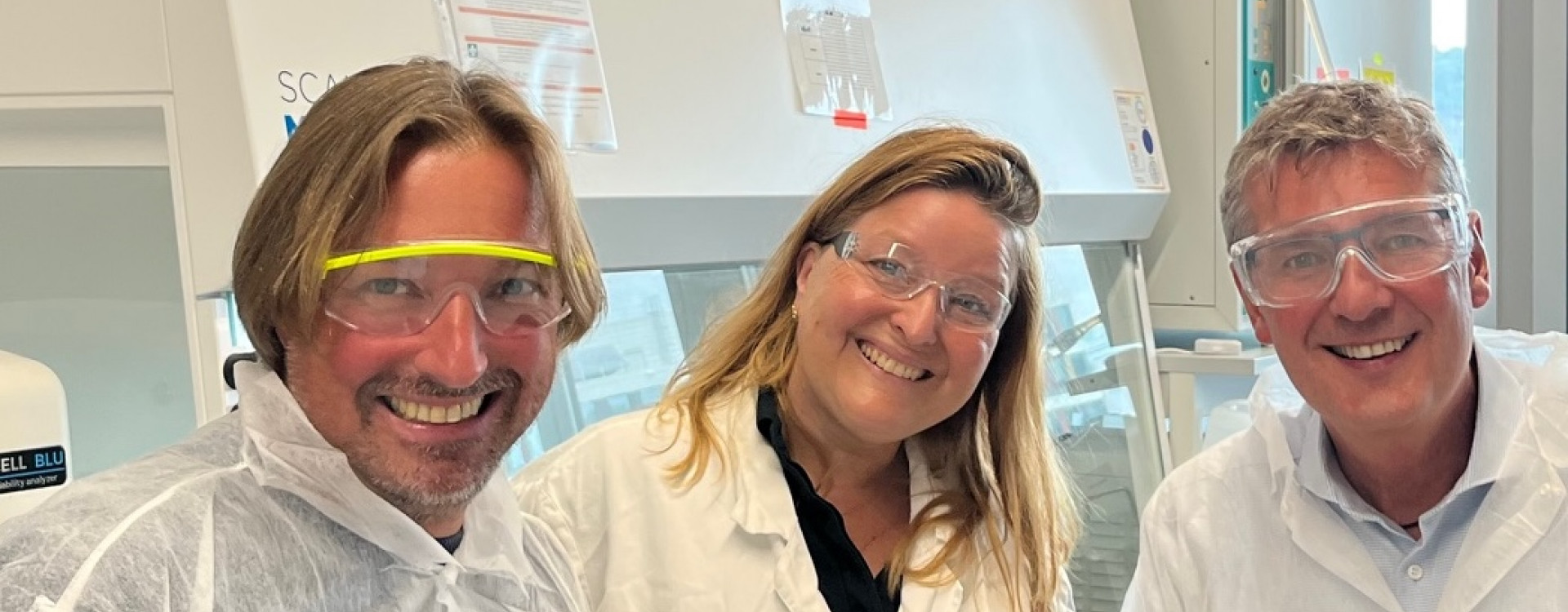 Prof. Dr. Katharina Zimmermann, Dr. Tom Appl &amp; Axel Fischer im Labor