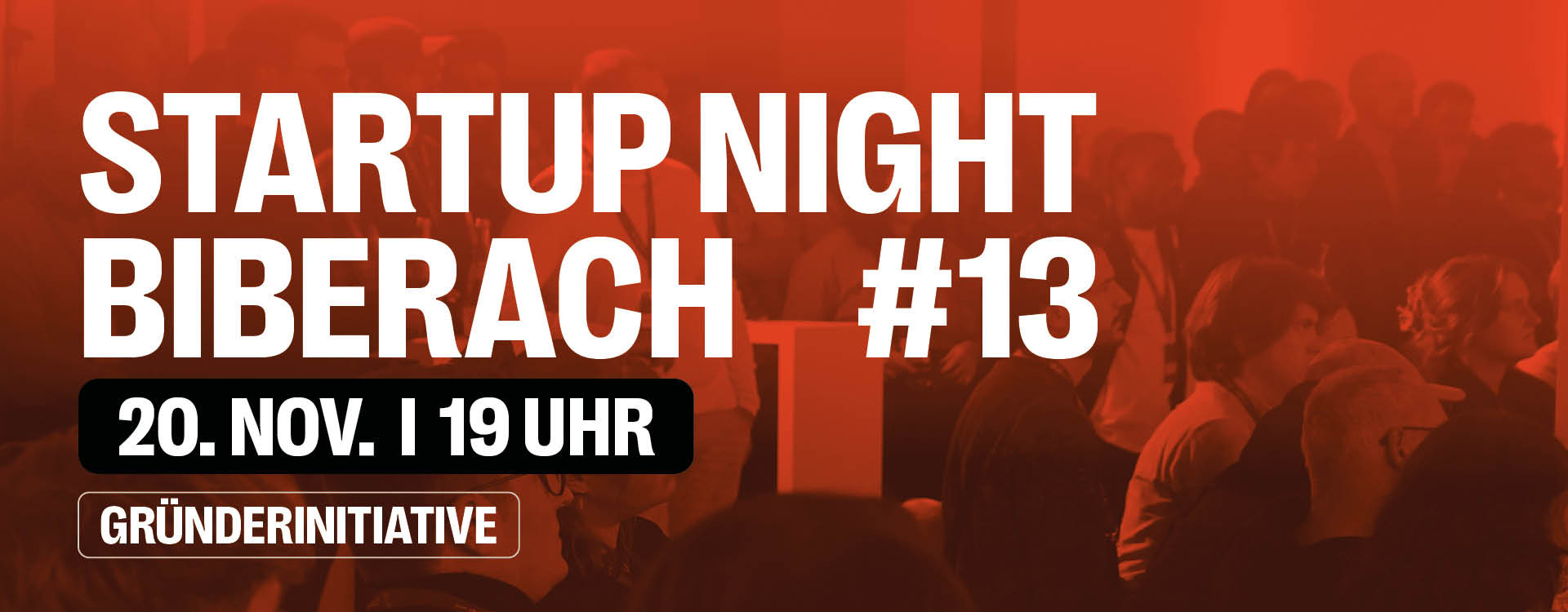 Plakat Startup Night #13 am 20.11. um 19 Uhr an der HBC