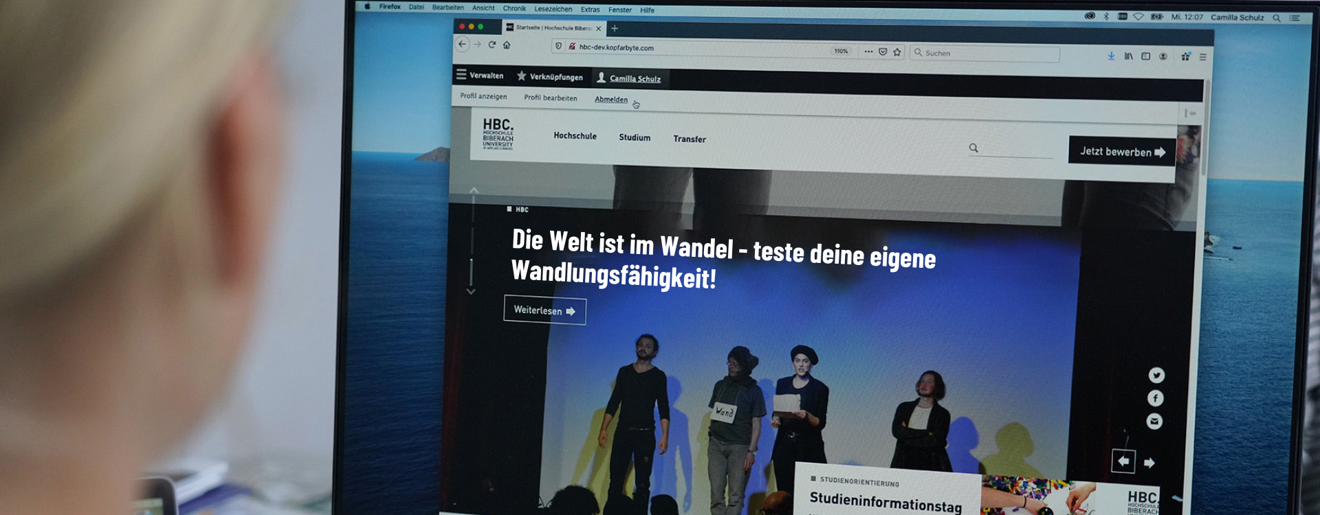 Foto von einer Homepage