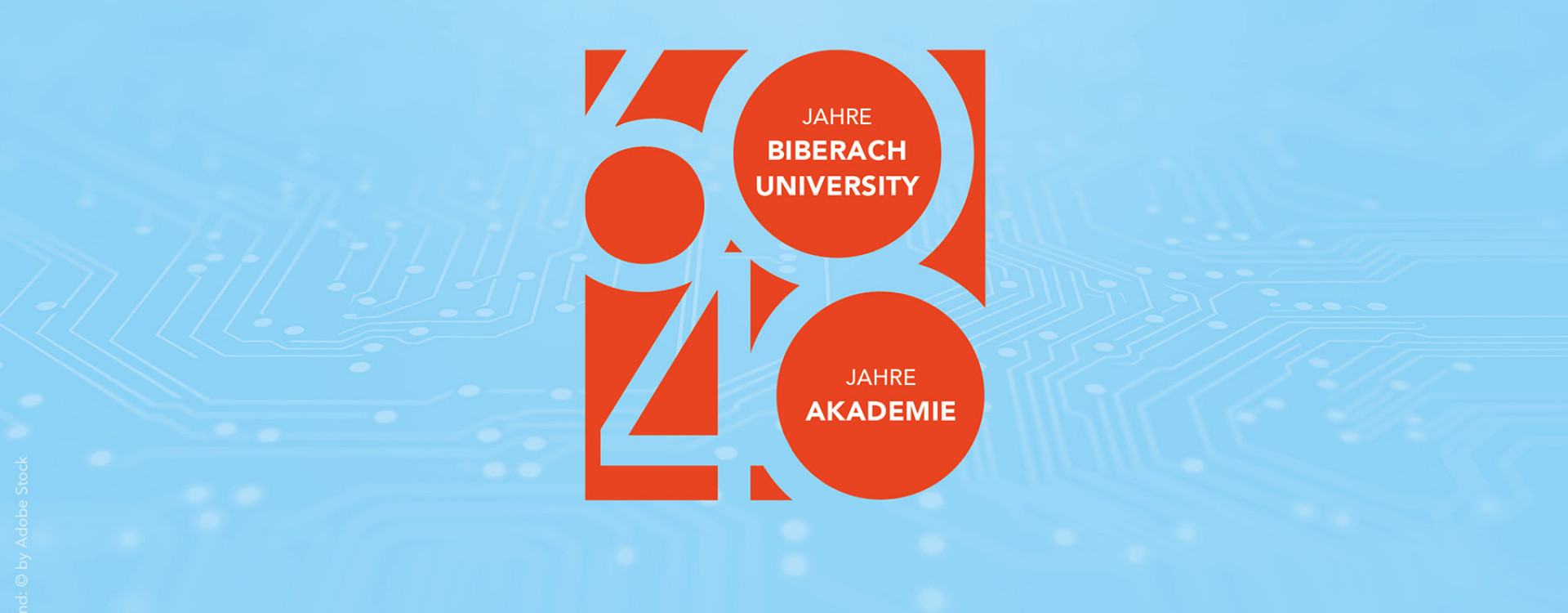 blaue Grafik mit roter 60 und 40 für 100 Jahre HBC und Akademie