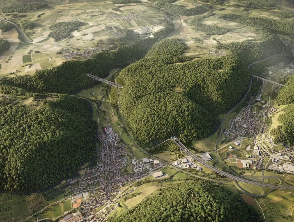 A8 Albaufstieg Simulation von oben