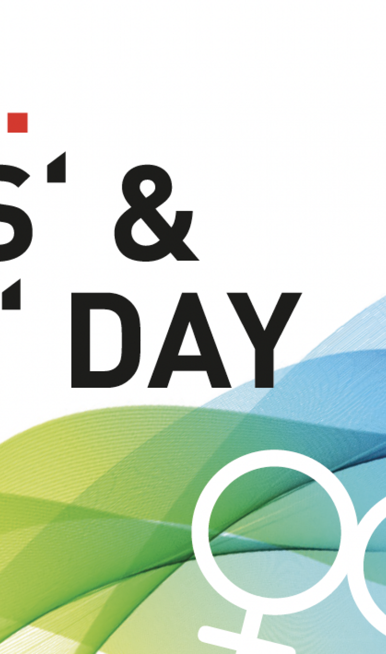 Schriftzug: 25.04. Girls und Boys Day mit bunten Farben 