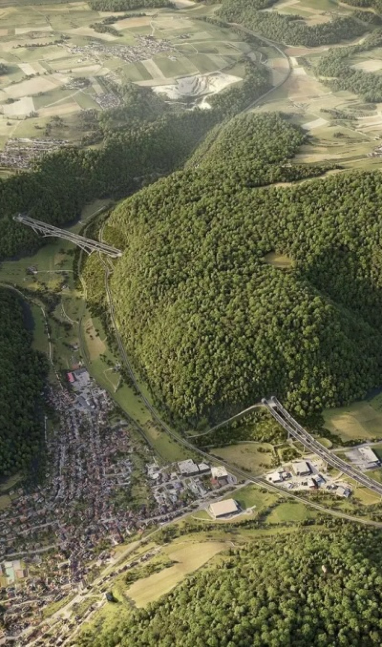 A8 Albaufstieg Simulation von oben 