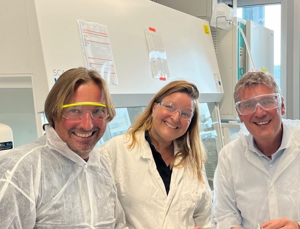 Prof. Dr. Katharina Zimmermann, Dr. Tom Appl &amp; Axel Fischer im Labor