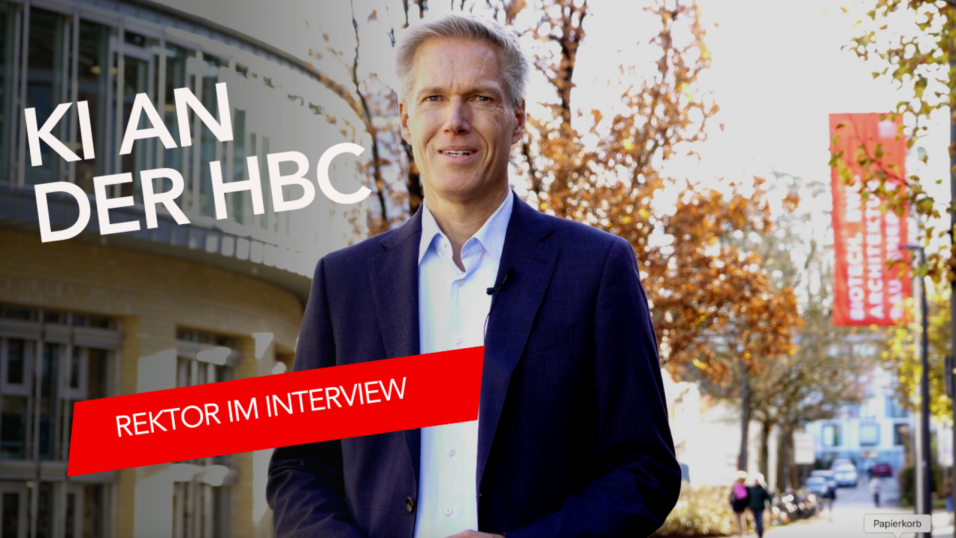 YouTube Thumbnail KI an der HBC, Rektor im Interview